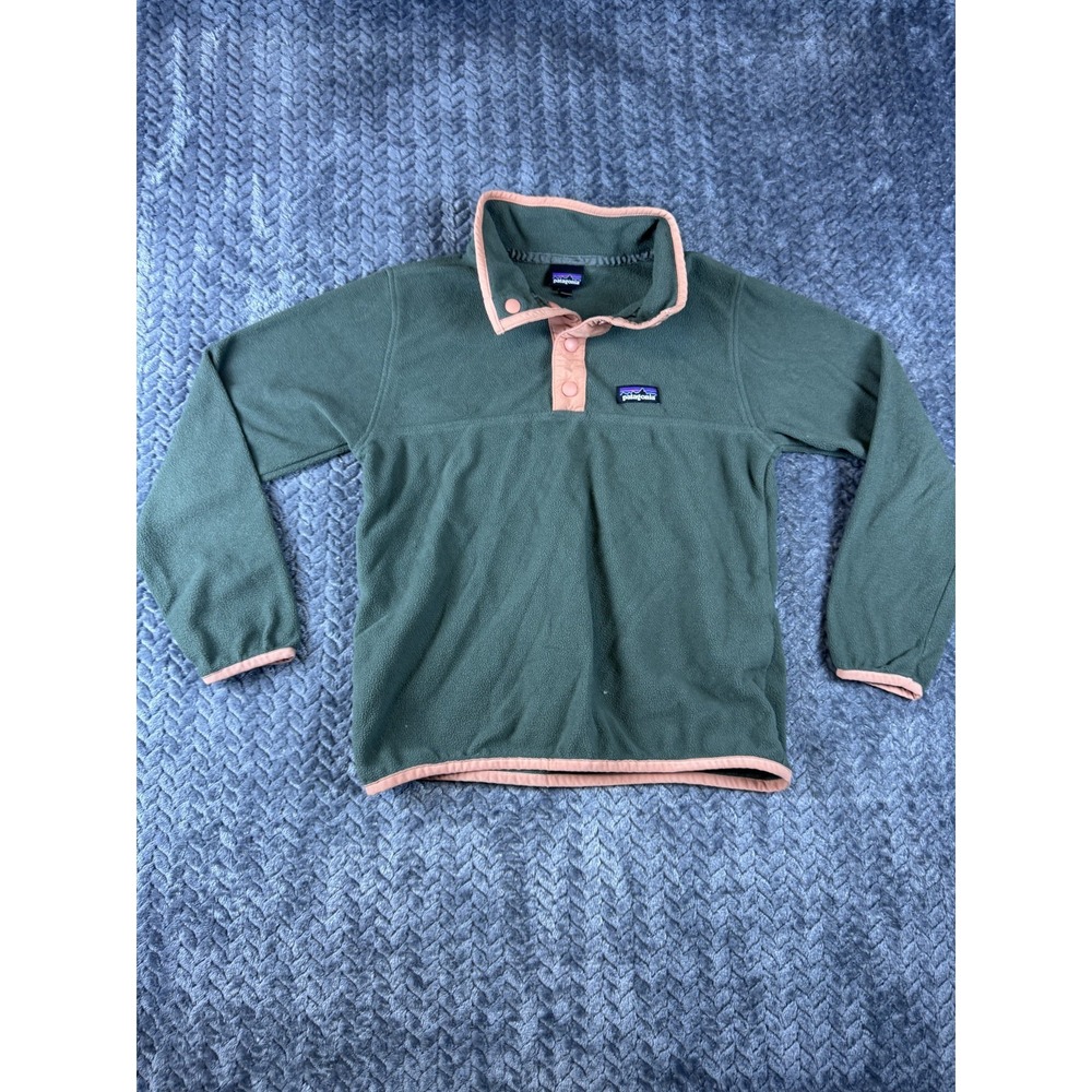 Patagonia Kids Lightweight Synchilla Snap-T Jacket Girls XS 5-6 Fleece Mock Neck